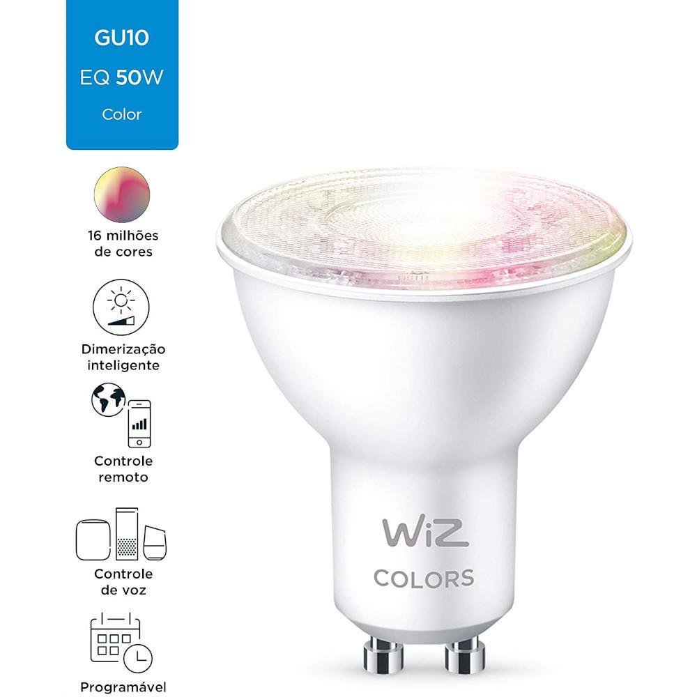 Lâmpada Smart LED Philips Spot Wiz, Wi-Fi, 127V, Par 16, GU10