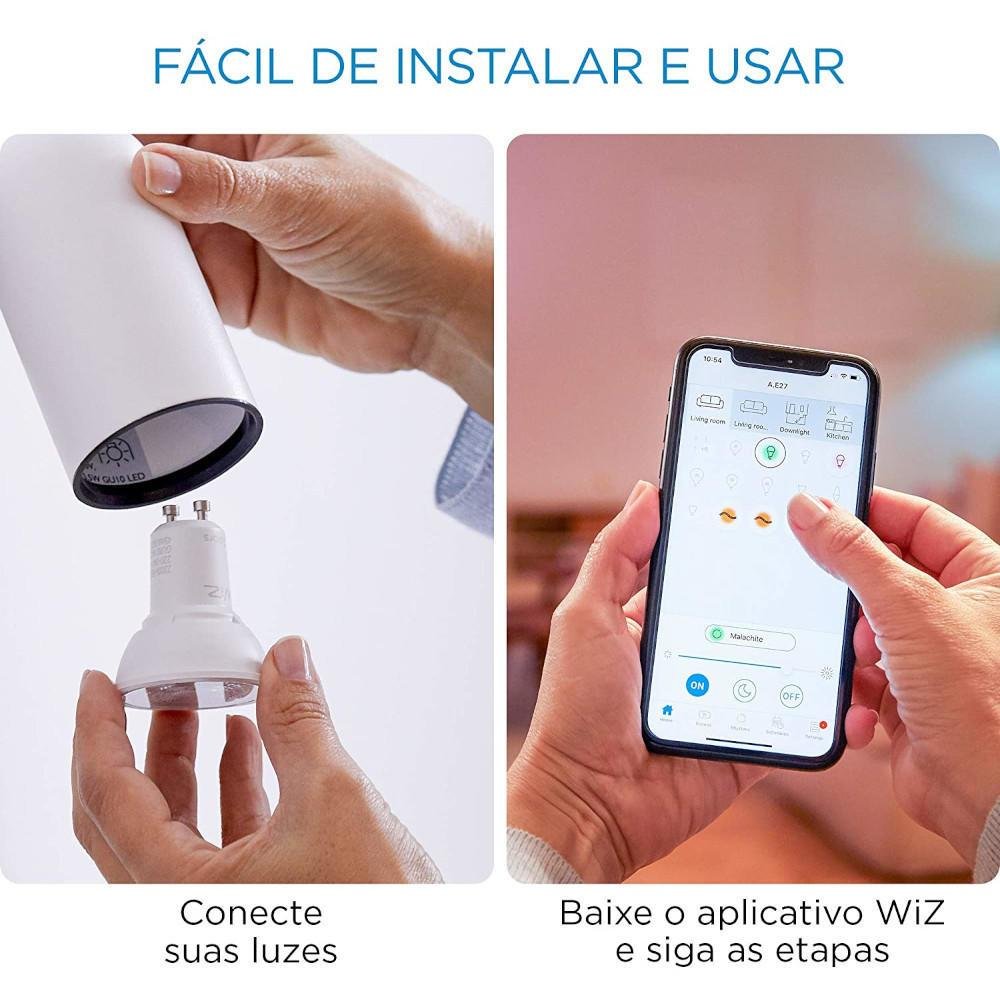 Lâmpada Smart LED Philips Spot Wiz, Wi-Fi, 127V, Par 16, GU10