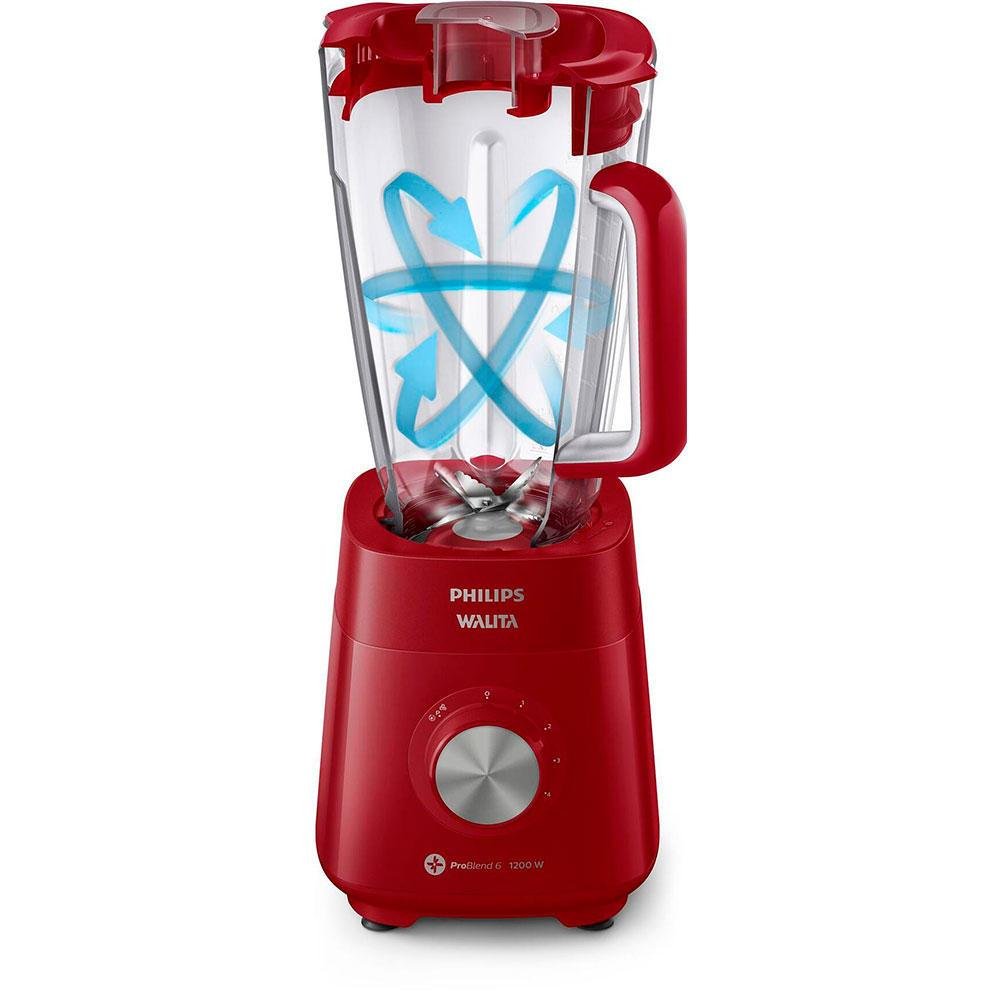 Liquidificador Philips Walita Problend Serie 5000 Com 05 Velocidades E Jarra Com 3,0 Litros Vermelho - Ri2240 - 110v Liquidificador Philips Walita Problend Serie 5000 Com 05 Velocidades E Jarra Com 3,0 Litros Vermelho - Ri2240 - 110v