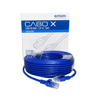 Cabo De Rede Patch Cord De 20m Cat5e Azul Exbom Cbx-n5c200