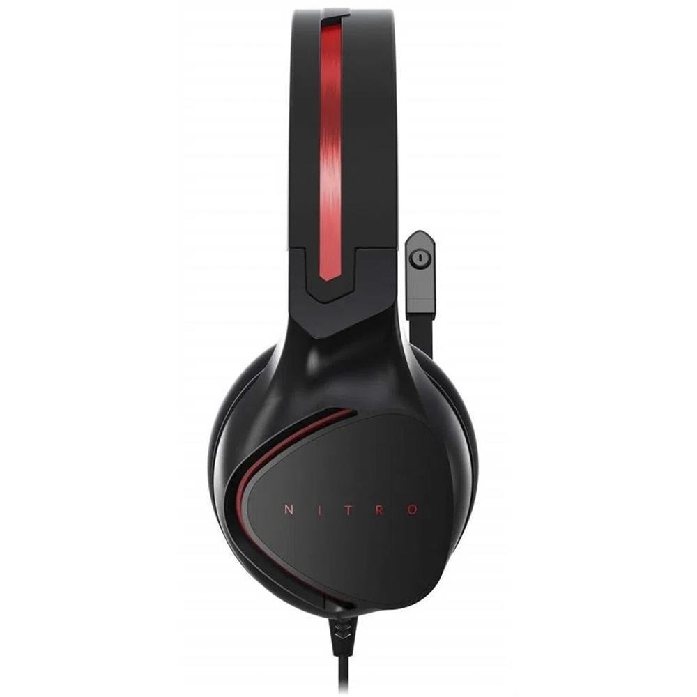 Acer Headset Gamer Nitro Arco Ajustável, Alto Falantes Posicionais E Microfone Omnidirecional, Preto Com Vermelho Acer Headset Gamer Nitro Arco Ajustável, Alto Falantes Posicionais E Microfone Omnidirecional, Preto Com Vermelho