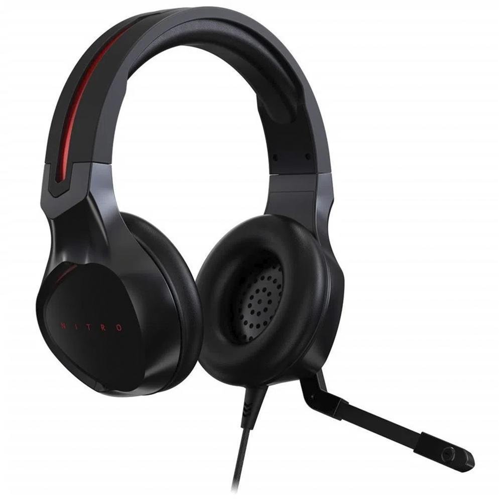 Acer Headset Gamer Nitro Arco Ajustável, Alto Falantes Posicionais E Microfone Omnidirecional, Preto Com Vermelho Acer Headset Gamer Nitro Arco Ajustável, Alto Falantes Posicionais E Microfone Omnidirecional, Preto Com Vermelho
