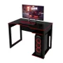 Mesa Gamer Tecno Mobili Escrivaninha Home Office Nicho, Preto com Vermelho