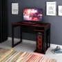 Mesa Gamer Tecno Mobili Escrivaninha Home Office Nicho, Preto com Vermelho