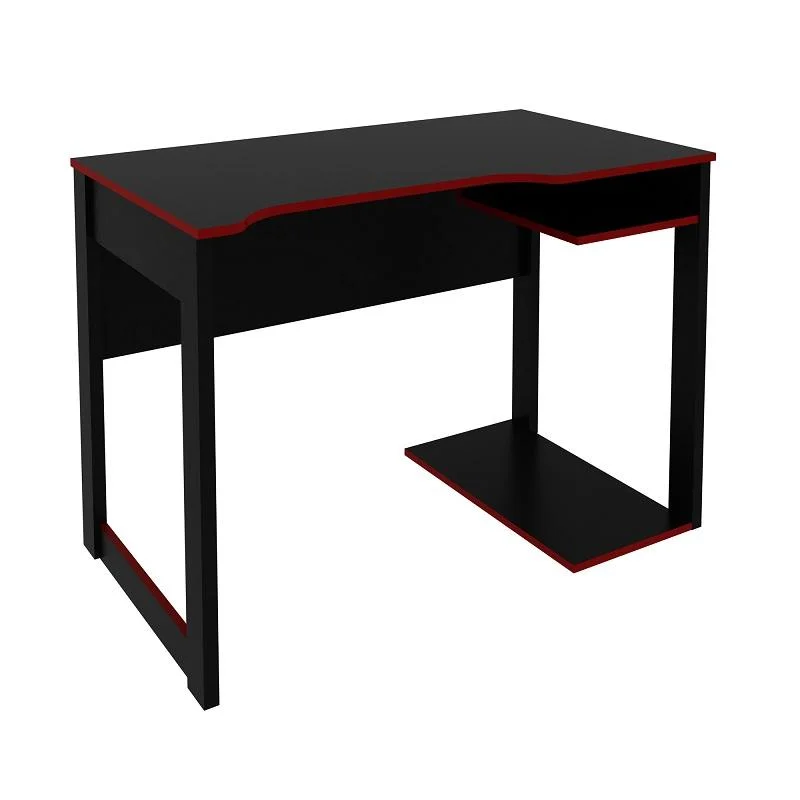 Mesa Gamer Tecno Mobili Escrivaninha Home Office Nicho, Preto com Vermelho