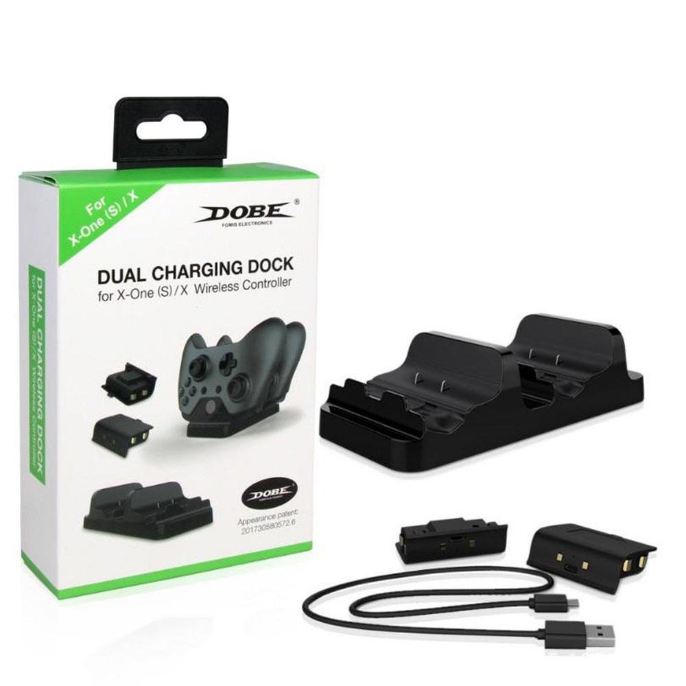 Base Carregadora Dobe, Para 2 Controles Xbox-one, 2 Baterias Base Carregadora Dobe, Para 2 Controles Xbox-one, 2 Baterias