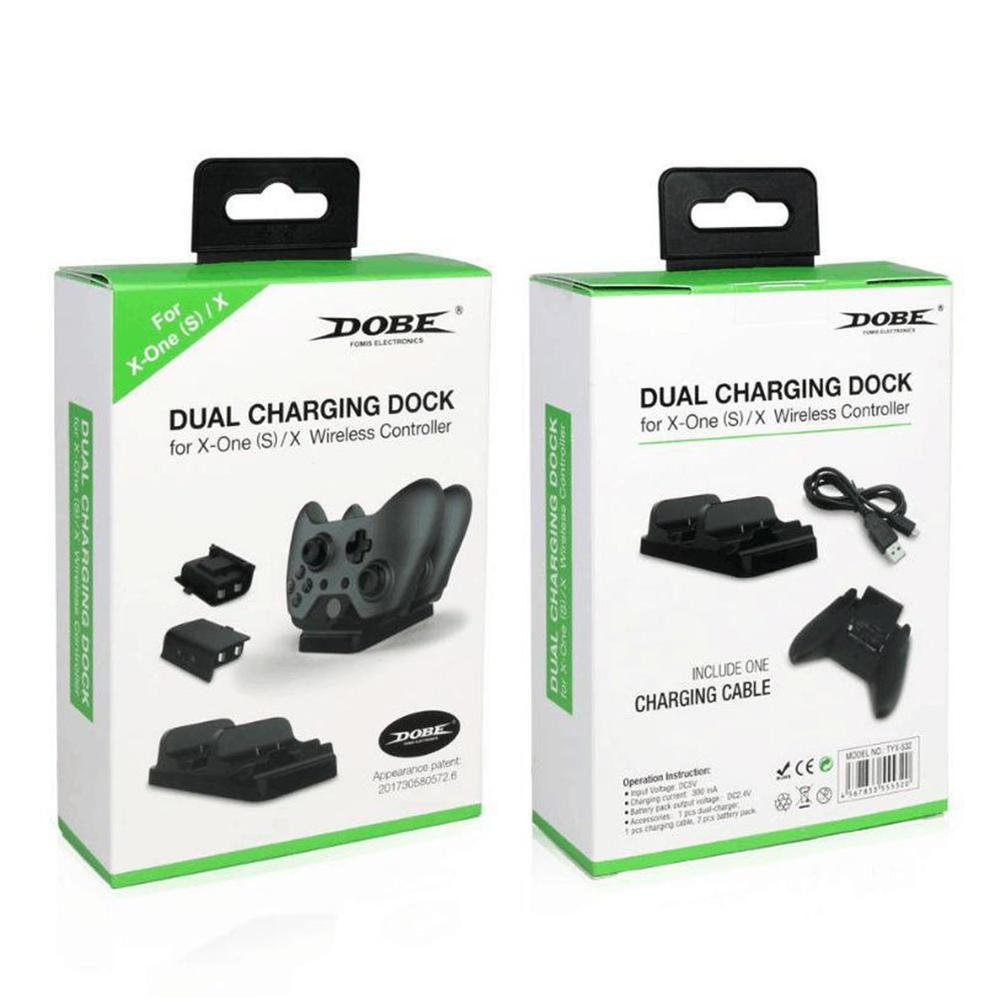 Base Carregadora Dobe, Para 2 Controles Xbox-one, 2 Baterias Base Carregadora Dobe, Para 2 Controles Xbox-one, 2 Baterias