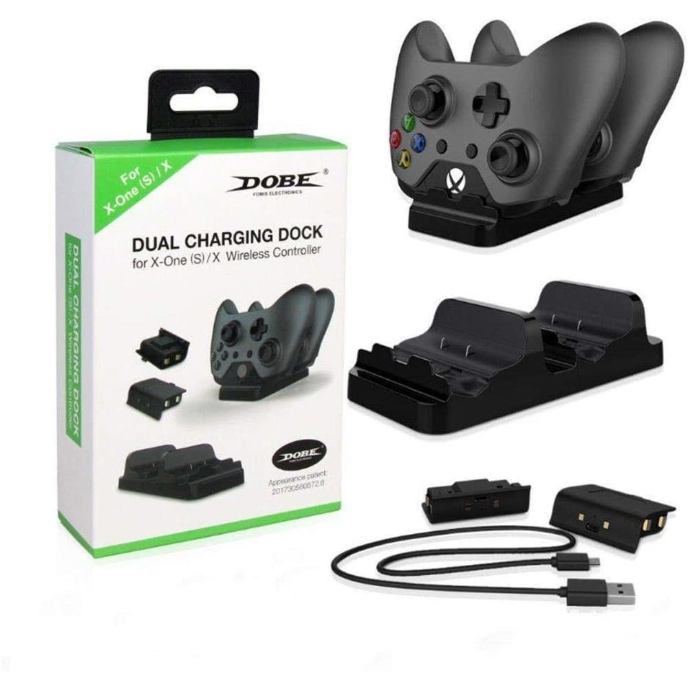 Base Carregadora Dobe, Para 2 Controles Xbox-one, 2 Baterias Base Carregadora Dobe, Para 2 Controles Xbox-one, 2 Baterias