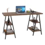 Mesa Escrivaninha Cavalete 135cm Estilo Industrial Prisma C08 Nogal/preto - Mpozenato