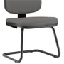 Cadeira Para Escritório Job L02 Fixa, Crepe Cinza - Lyam Decor