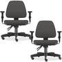 Kit 02 Cadeiras De Escritório Giratória Executiva Ergonômica Sky L02 Crepe Cinza - Lyam Decor