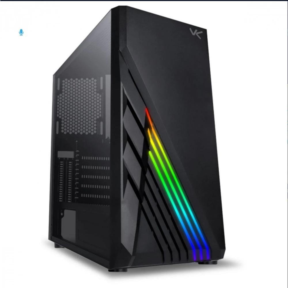 Gabinete Gamer Vx Scorpius Com Vidro Temperado Preto Frontal Com Led RGB Placa De Video Vertical