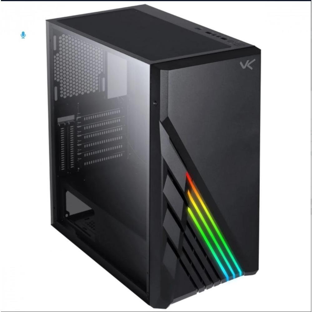Gabinete Gamer Vx Scorpius Com Vidro Temperado Preto Frontal Com Led RGB Placa De Video Vertical