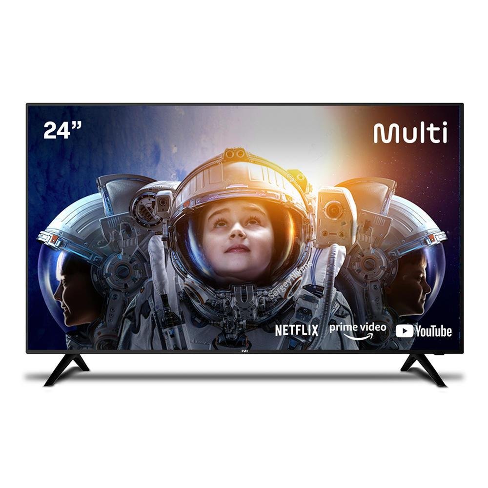 Smart TV Multi Tl040 24 Polegadas, LED, HD, Wi-Fi, HDMI, USB, Função DNR Smart TV Multi Tl040 24 Polegadas, LED, HD, Wi-Fi, HDMI, USB, Função DNR