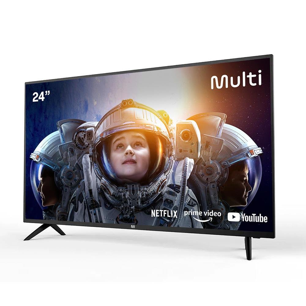 Smart TV Multi Tl040 24 Polegadas, LED, HD, Wi-Fi, HDMI, USB, Função DNR Smart TV Multi Tl040 24 Polegadas, LED, HD, Wi-Fi, HDMI, USB, Função DNR