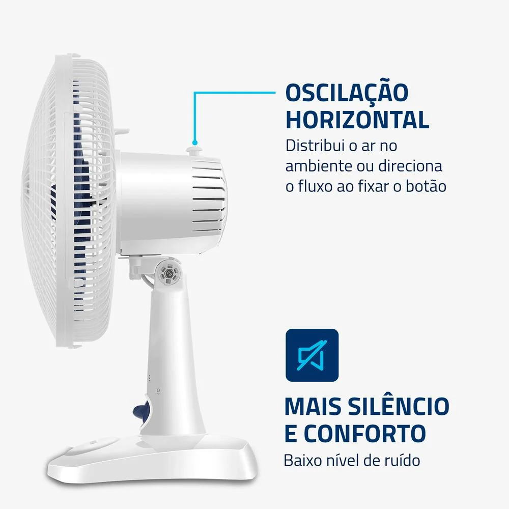 Ventilador de Mesa Mondial Super Power, 30cm, 3 Velocidades, 220V - VSP-30-W