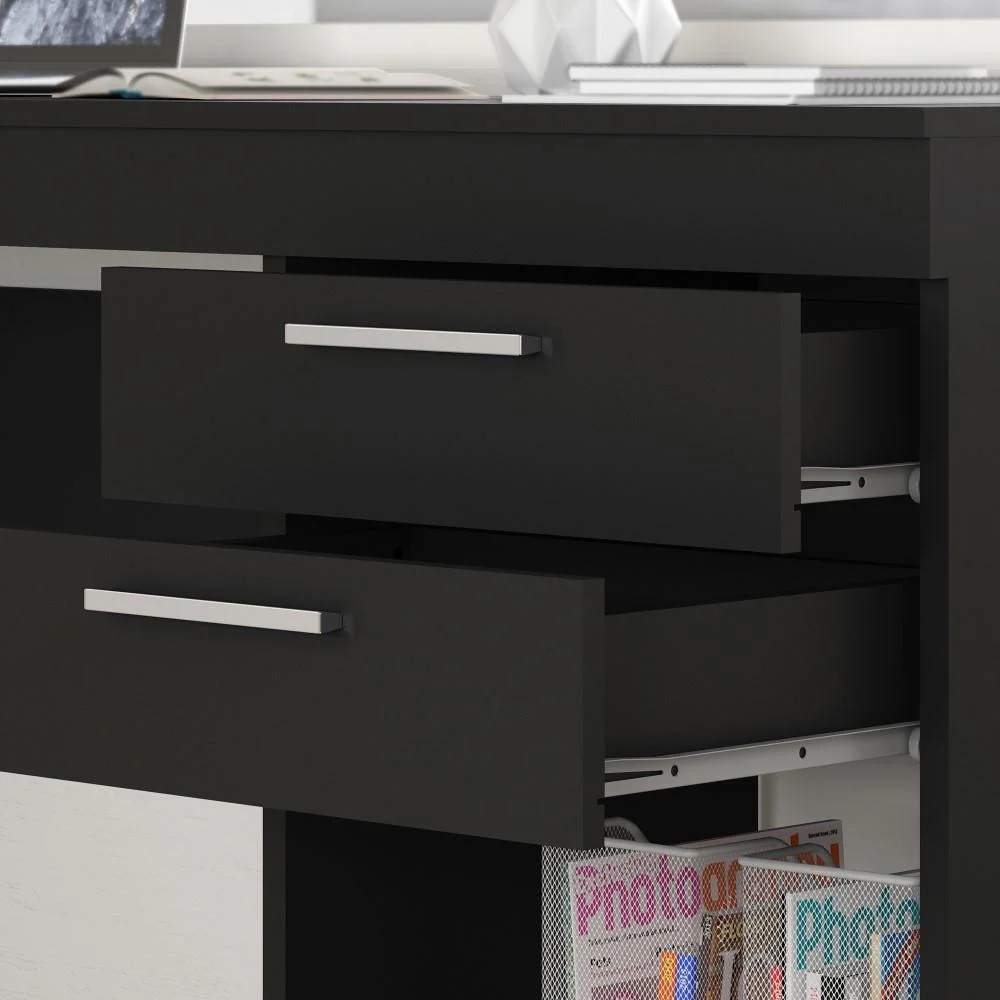 Mesa Para Computador Escrivaninha Home Office Estudos 2 Gavetas 1 Nicho Escritório Quarto Preta Mesa Para Computador Escrivaninha Home Office Estudos 2 Gavetas 1 Nicho Escritório Quarto Preta