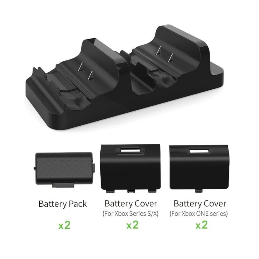 Carregador Controle Dobe/t&z, Compatível Com Xbox One Series S X, 2 Baterias, 800mah, Dobe, Branco Carregador Controle Dobe/t&z, Compatível Com Xbox One Series S X, 2 Baterias, 800mah, Dobe, Branco