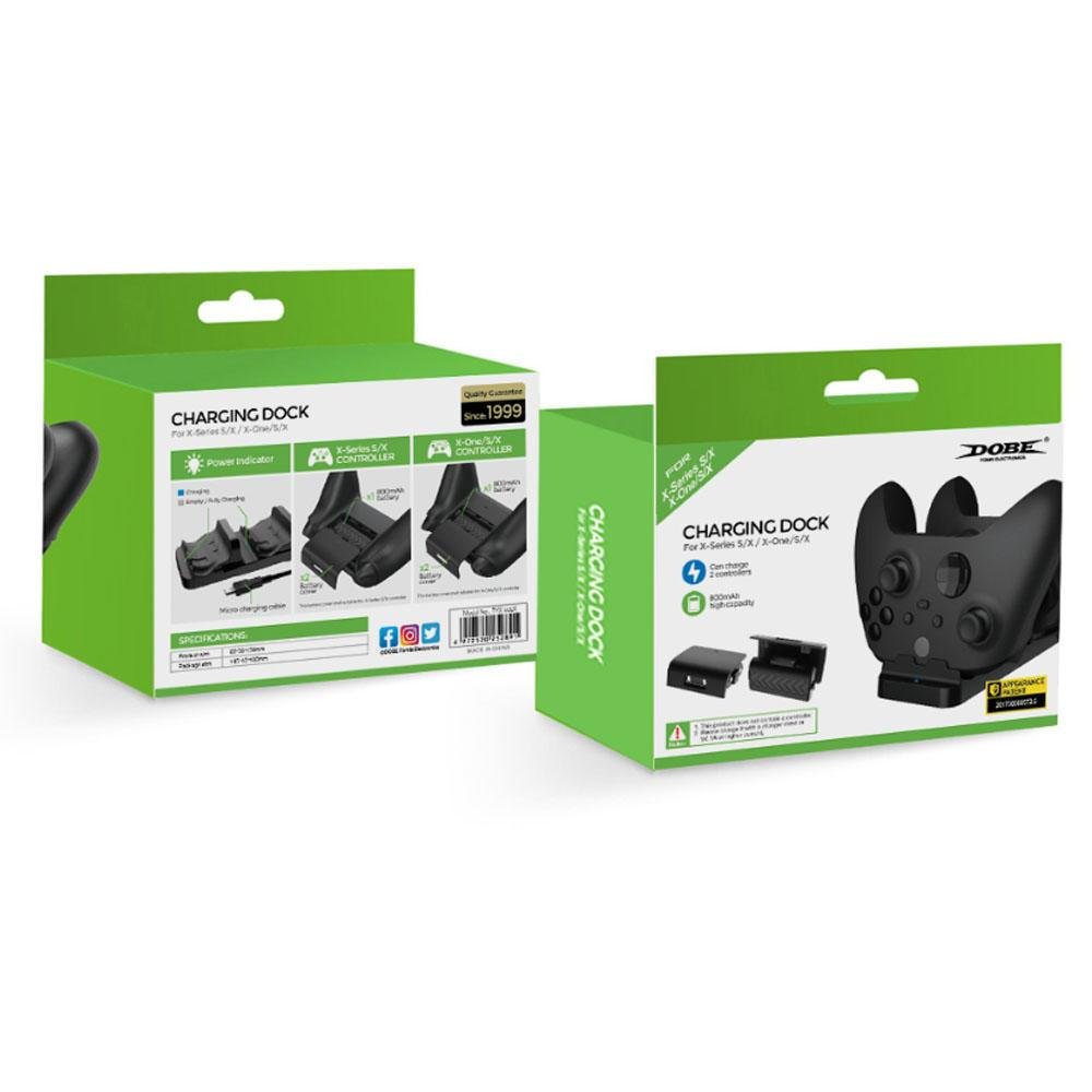 Carregador Controle Dobe/t&z, Compatível Com Xbox One Series S X, 2 Baterias, 800mah, Dobe, Branco Carregador Controle Dobe/t&z, Compatível Com Xbox One Series S X, 2 Baterias, 800mah, Dobe, Branco