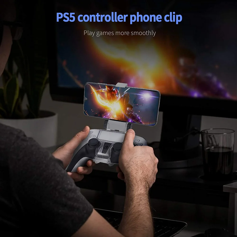 Suporte Dobe/t&z Base De Celular Para Controle Ps5 Playstation 5 Ajustavel Com Rotação Suporte Dobe/t&z Base De Celular Para Controle Ps5 Playstation 5 Ajustavel Com Rotação