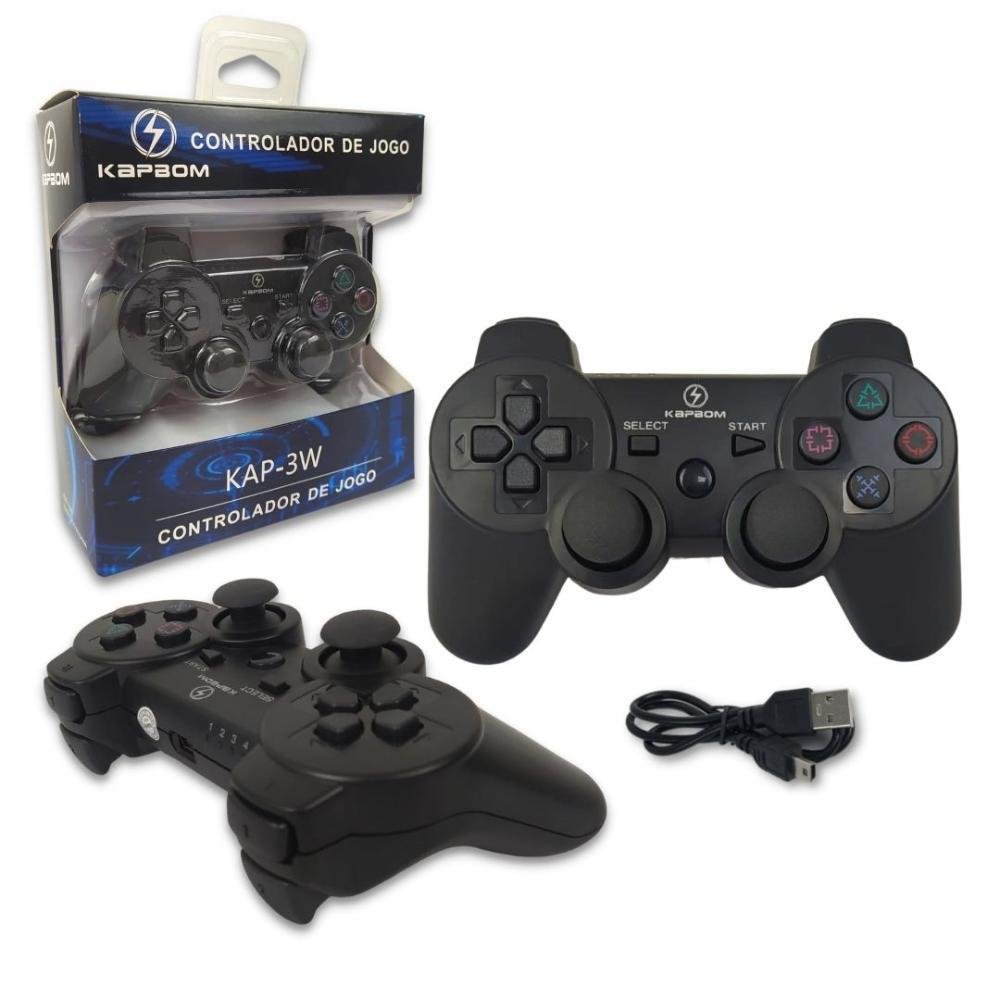 Controle Ps3 Playstation Sem Fio Wireless + Cabo Carregador Controle Ps3 Playstation Sem Fio Wireless + Cabo Carregador