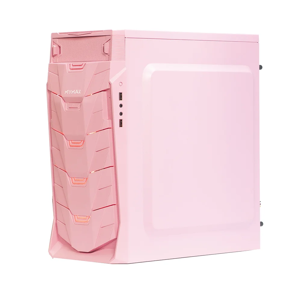 Gabinete Gamer Mymax Taurus Mid Tower, Led Vermelho, ATX e Micro-ATX, USB 3.0, Rosa