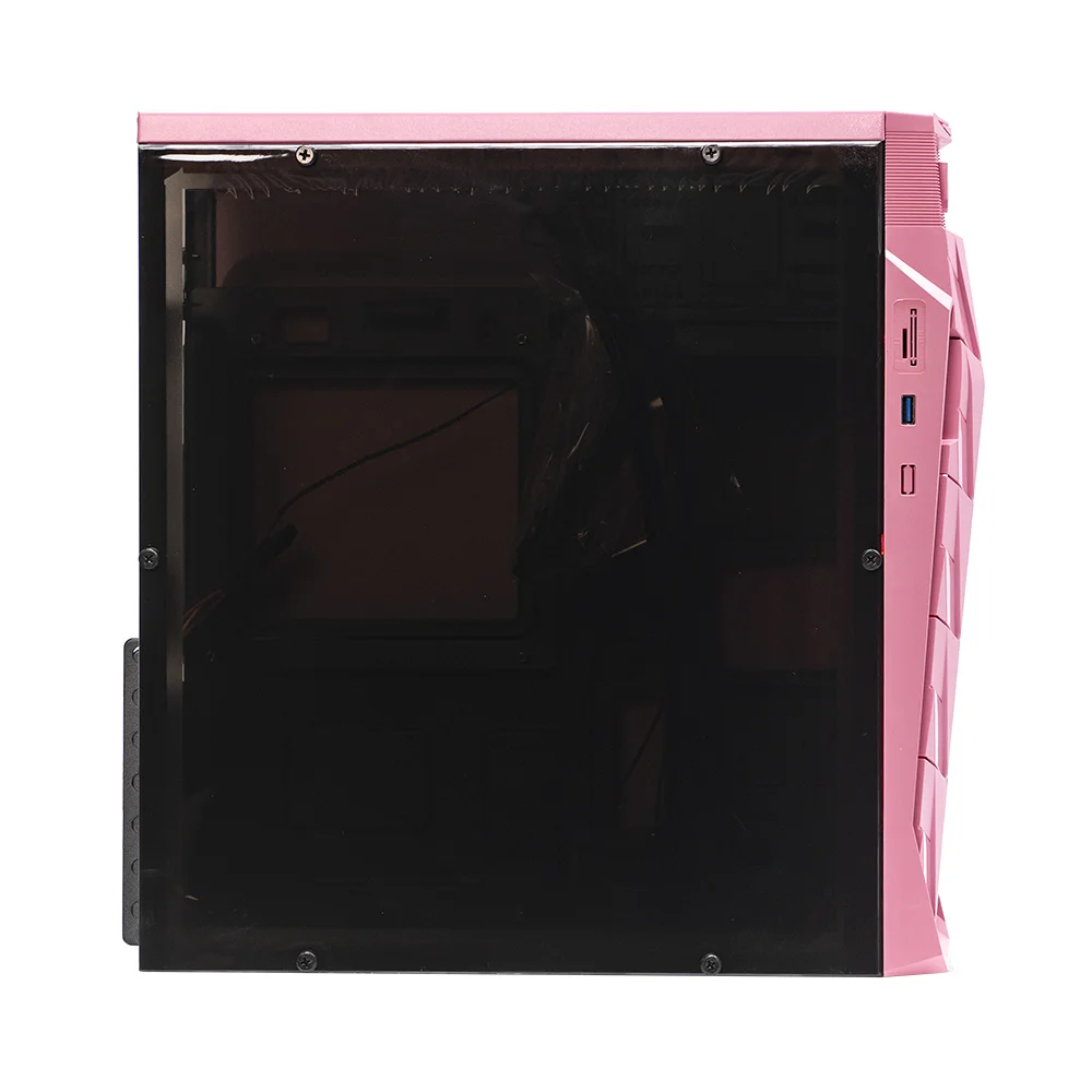 Gabinete Gamer Mymax Taurus Mid Tower, Led Vermelho, ATX e Micro-ATX, USB 3.0, Rosa
