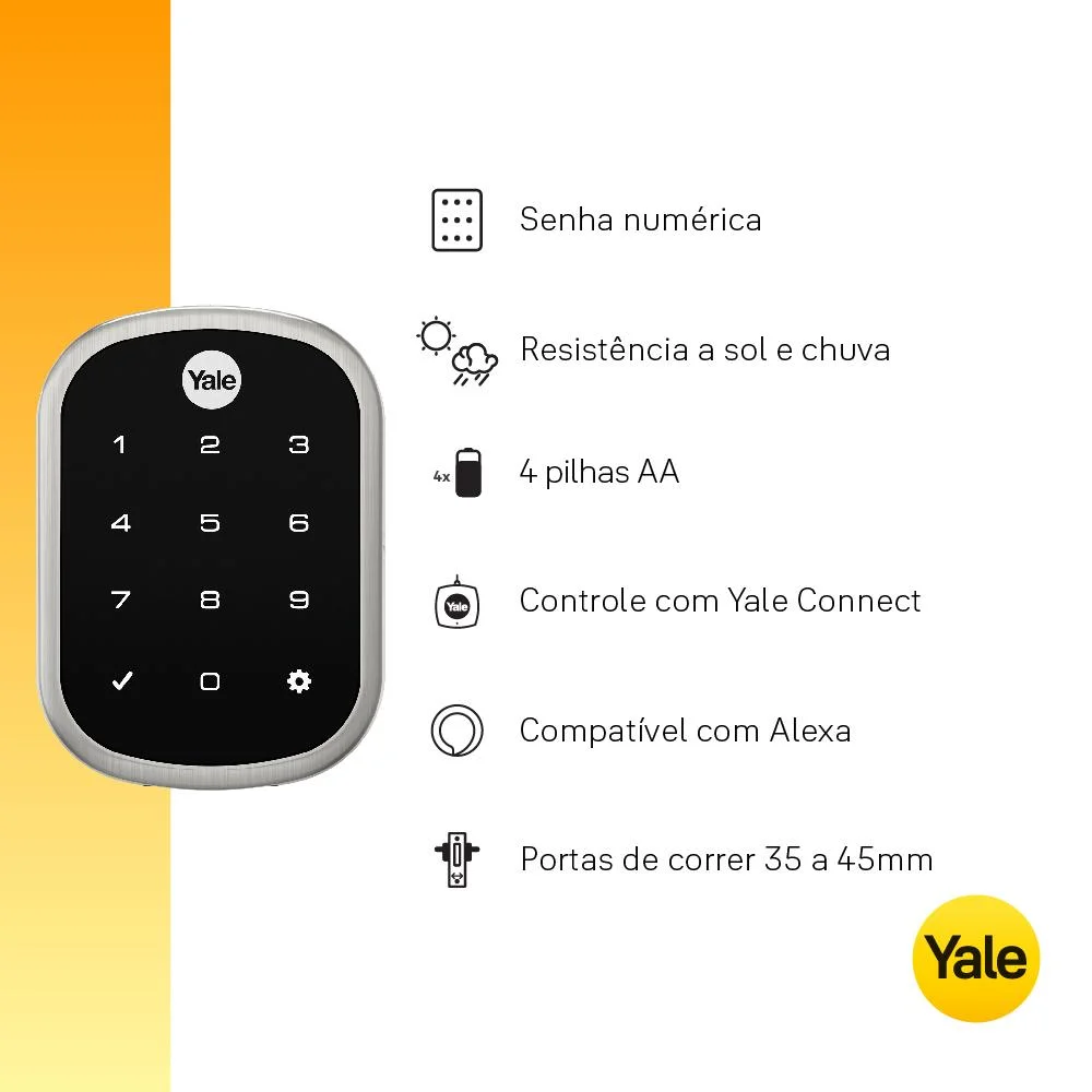 Fechadura Digital, Yale Yrd 256, com Senha, Preta e Prata - 05425001-3 Fechadura Digital, Yale Yrd 256, com Senha, Preta e Prata - 05425001-3