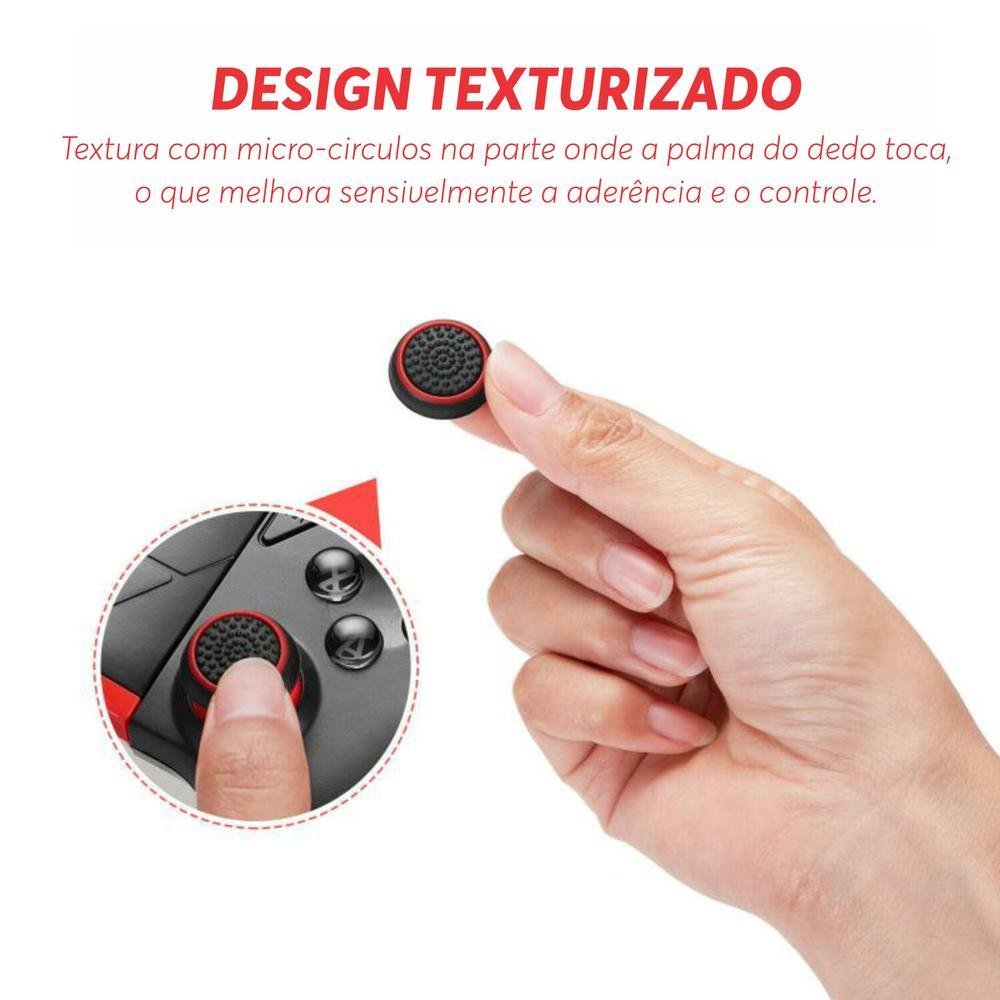 1 Par De Grips P/ Controle Anti Derrapante Silicone Botão Analógico Do Joystick Cor: Azul Claro