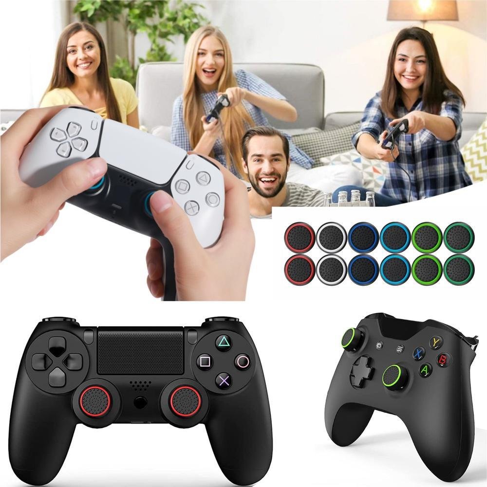 8 Pares De Grips P/ Controle Anti Derrapante Silicone Botão Analógico Do Joystick Cor: Verde Escuro.