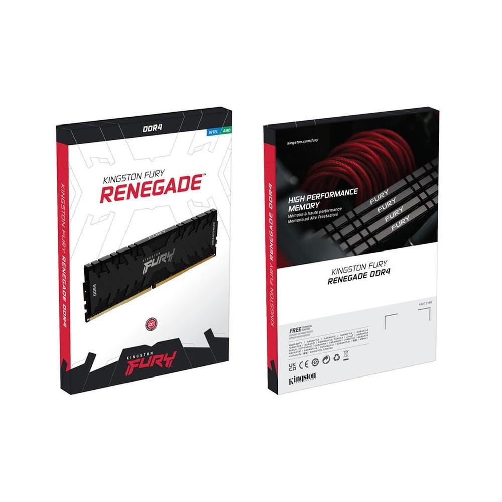 Memória Kingston Gamer Fury Renegade, 16GB, 3600MHz, DDR4, CL16 - KF436C16RB1/16 Memória Kingston Gamer Fury Renegade, 16GB, 3600MHz, DDR4, CL16 - KF436C16RB1/16