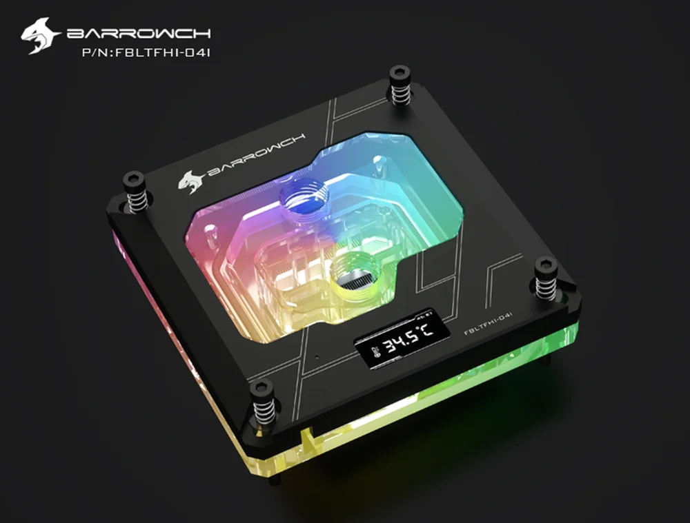 Bloco de Water Cooler Barrowch RGB Para CPU Com