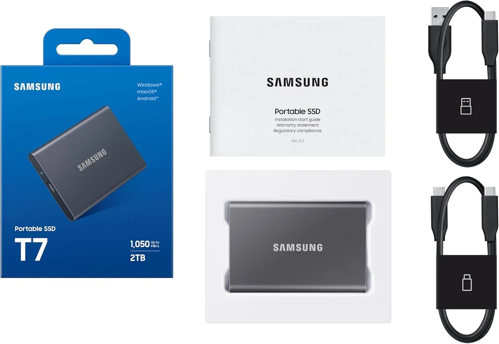 外付けハードディスク・ドライブ Samsung Portable SSD T7 2TB SSD portátil 2TB T7 USB 32 MUPC2T0T SAMSUNG KaBuM