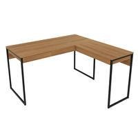 Mesa Angular Para Escritório Home Office Me4157- Gran Belo Mdp Amendoa/preto.