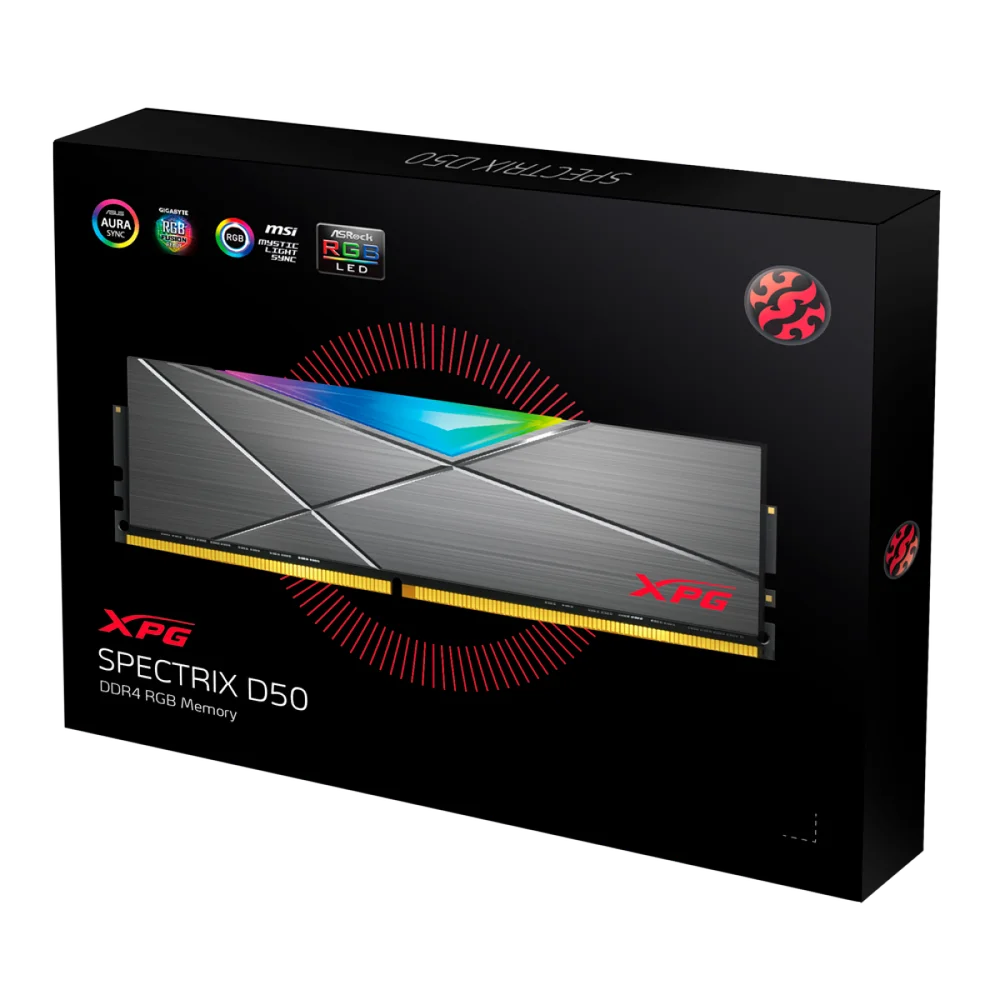 メモリー XPG SPECTRIX D50 8GB DDR4 3200MHz Memória XPG 8GB 3200MHZ Spectrix D50 RGB DDR4