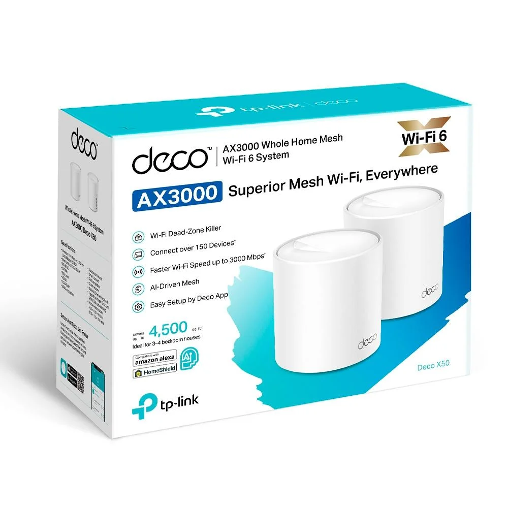 Roteador TPLink Deco X50 2402 Mbps WiFi 6 KaBuM