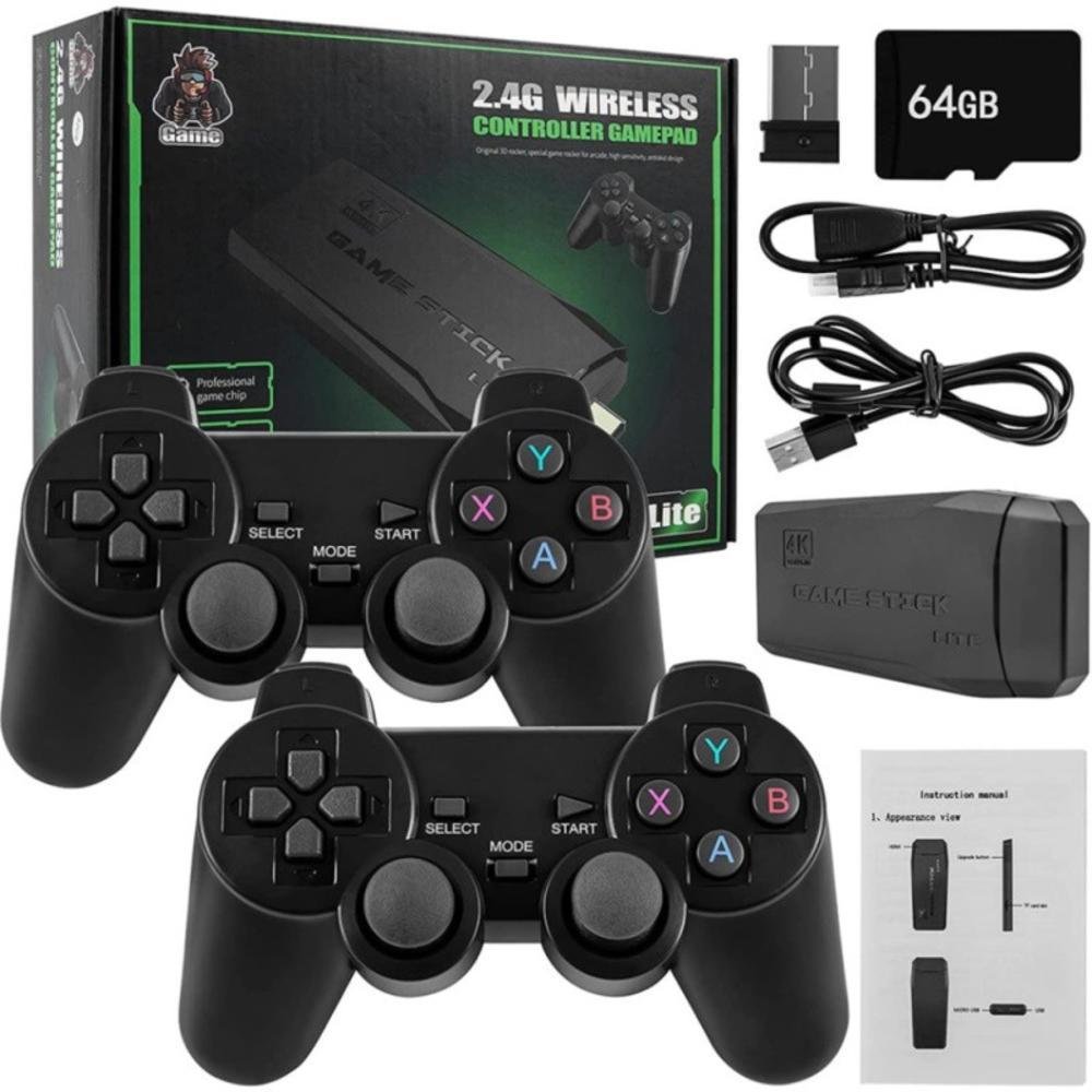 Video Game Stick 4k, 15000 Jogos Retro + 2 Controles, Sem Fio Video Game Stick 4k, 15000 Jogos Retro + 2 Controles, Sem Fio