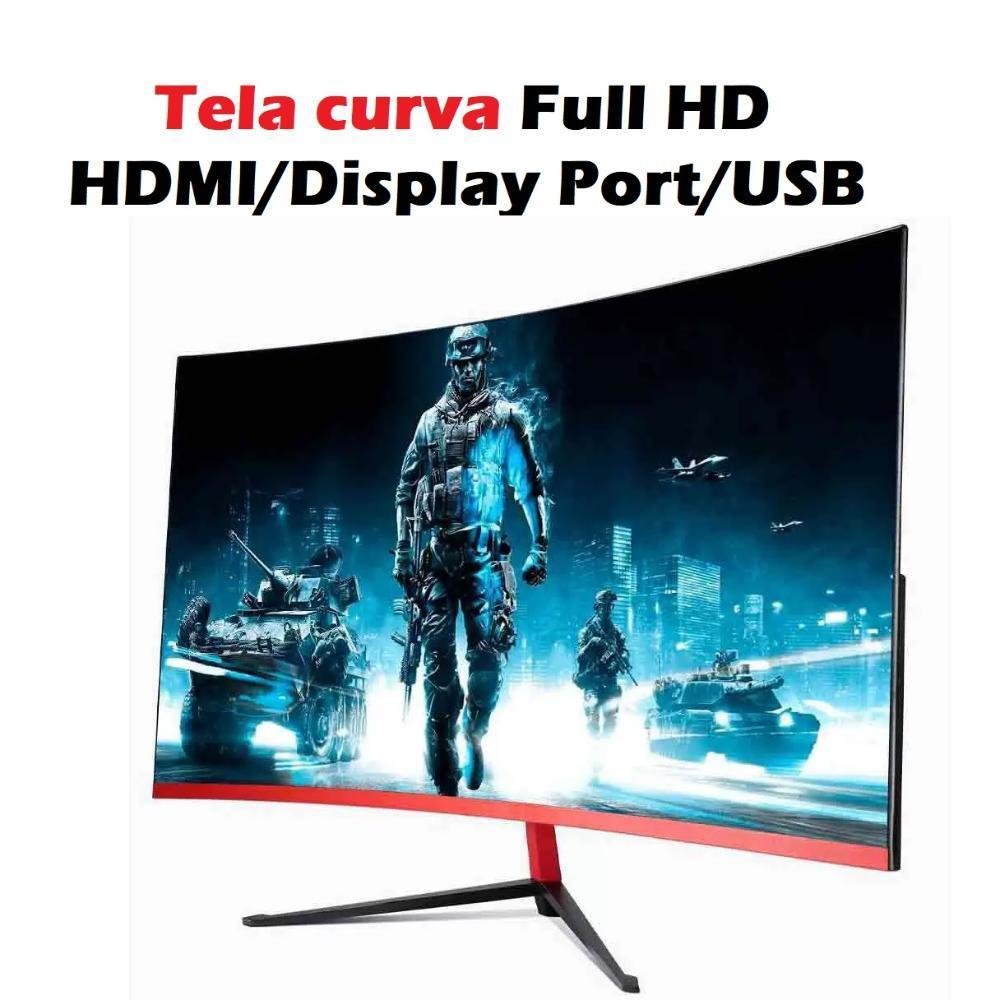 Monitor Gamer HQ 27 Polegadas FULL HD 1920x1080 144HZ A 165HZ 1ms, Display Port, HDMI E USB, Curvo LED, Alto Falantes, Iluminação RGB - Battle 27h165g Monitor Gamer HQ 27 Polegadas FULL HD 1920x1080 144HZ A 165HZ 1ms, Display Port, HDMI E USB, Curvo LED, Alto Falantes, Iluminação RGB - Battle 27h165g