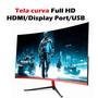 Monitor Gamer HQ 27 Polegadas FULL HD 1920x1080 144HZ A 165HZ 1ms, Display Port, HDMI E USB, Curvo LED, Alto Falantes, Iluminação RGB - Battle 27h165g