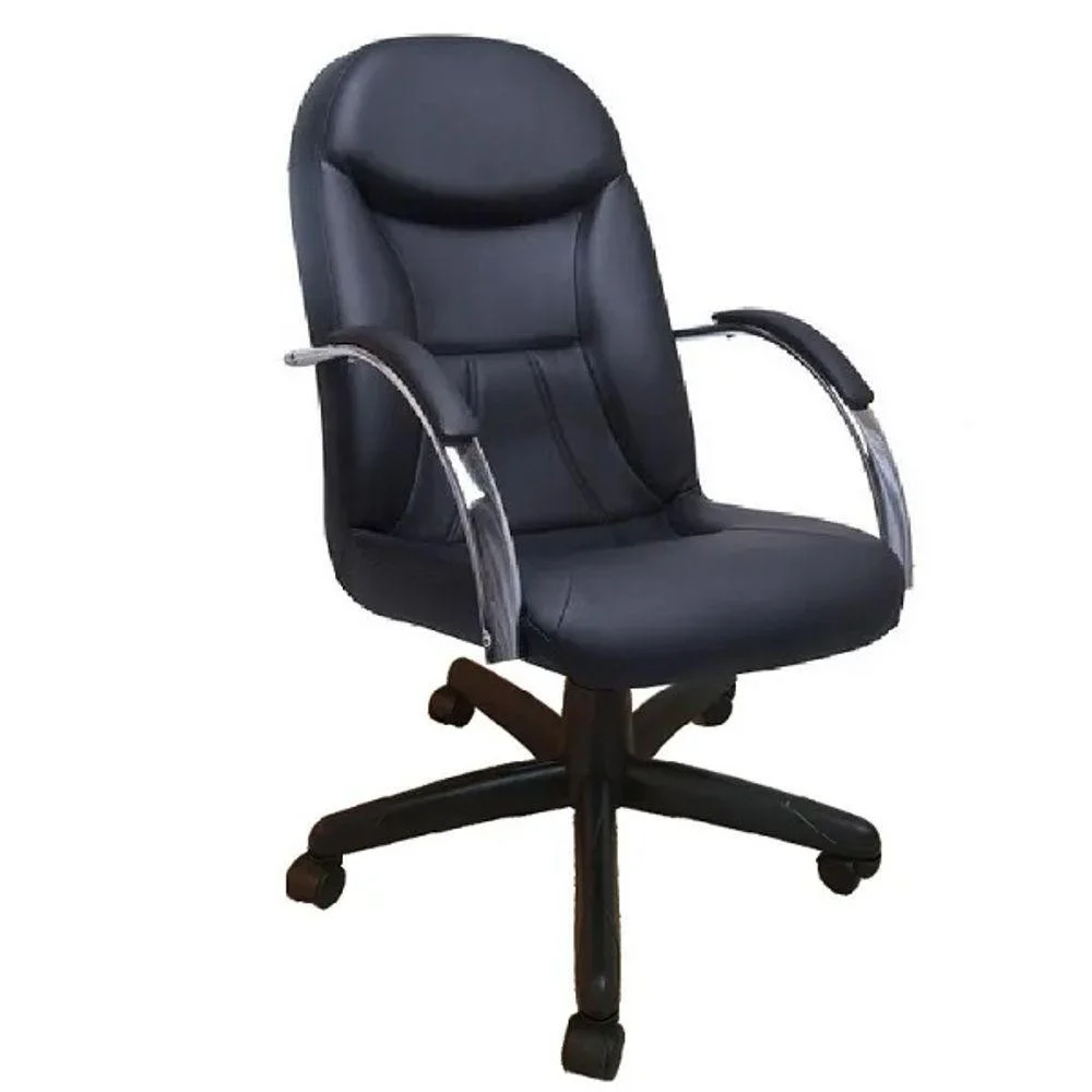 Kit 3 Cadeiras Ergodecor Escritório Day suporta até 130kg Preta Base Preta, 1 Giratória + 2 Fixas, 100% Nacional