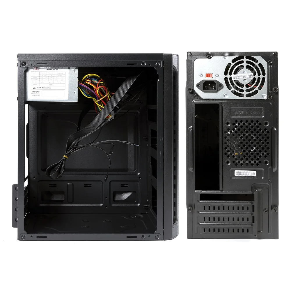 Gabinete C3tech Mt-30bk, Mini Tower, C/ Fonte 200W, Micro ATX, Preto