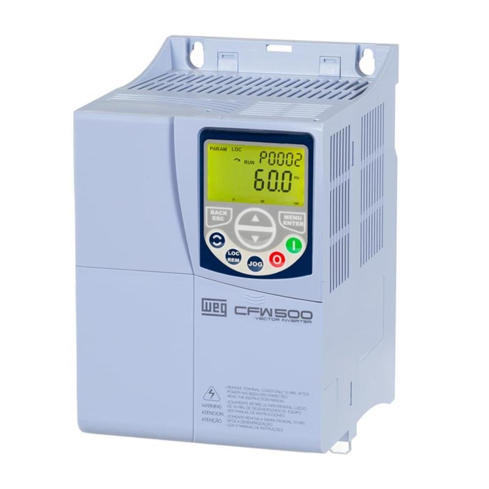 Inversor De Frequência Weg, 10CV, 380V, 16A, Com Entrada Trifásica E Saída Trifásica - Cfw500