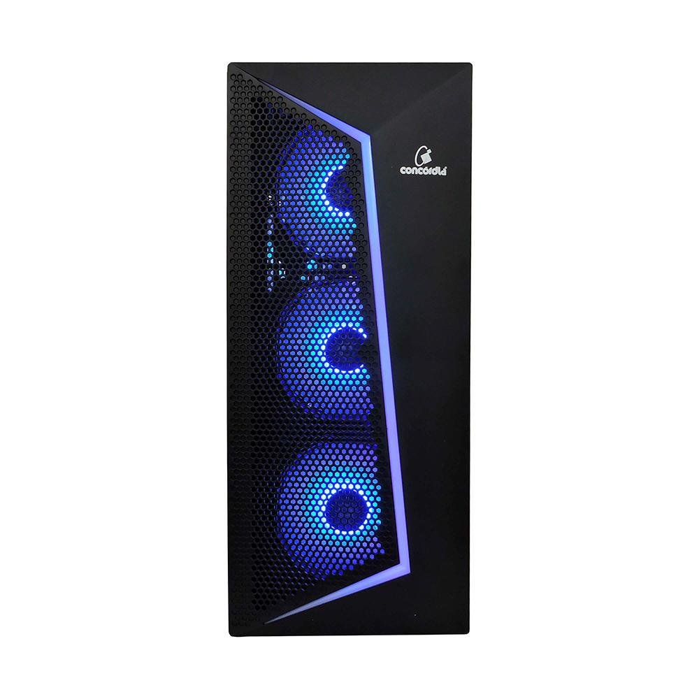 Gabinete Gamer Concórdia Storm X360, Mid Tower, RGB, ATX, Lateral De Vidro, 4 Fans RGB, Fonte 500W 80 Plus, Preto Gabinete Gamer Concórdia Storm X360, Mid Tower, RGB, ATX, Lateral De Vidro, 4 Fans RGB, Fonte 500W 80 Plus, Preto