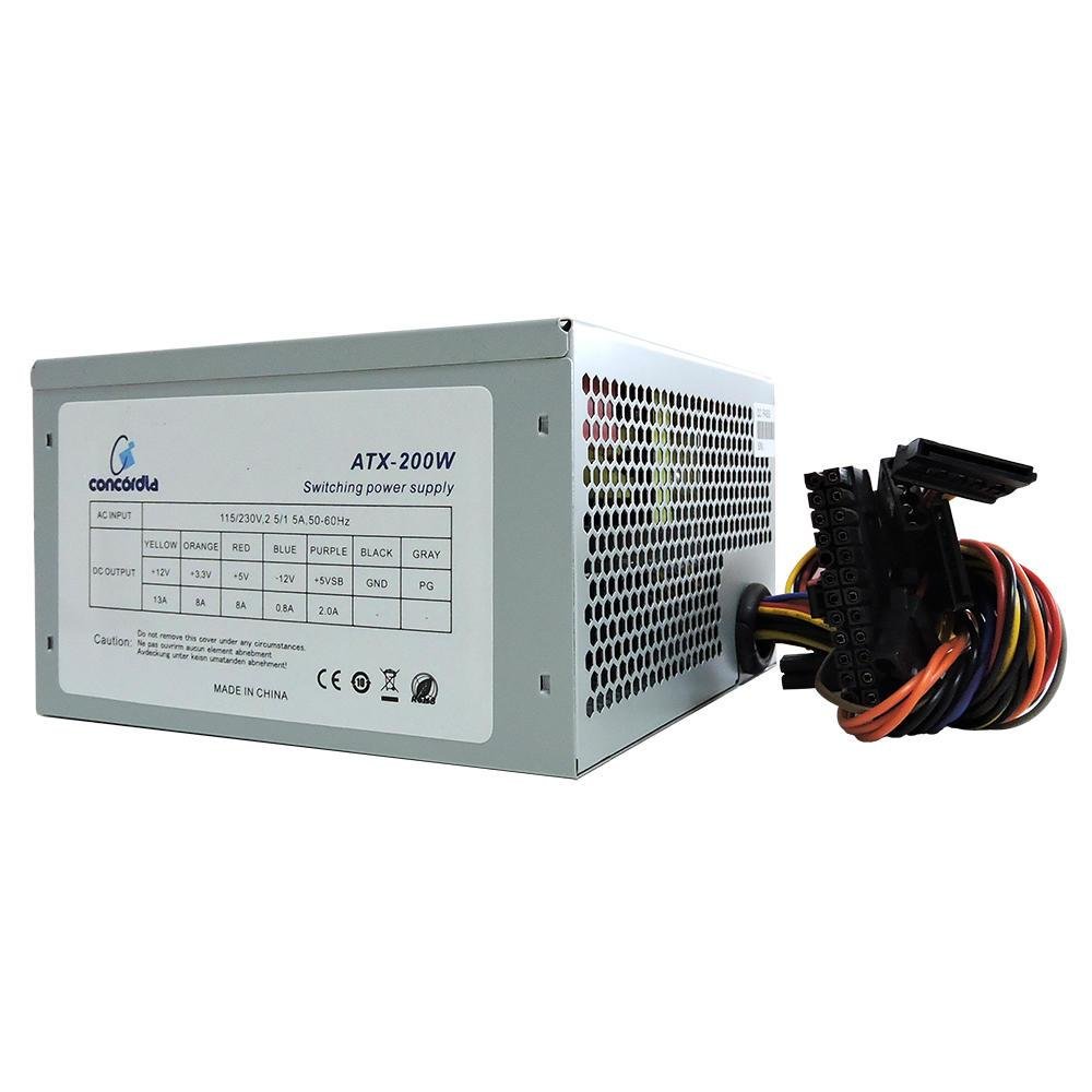 Fonte Concórdia ATX, 200W, Automática 116/230v, 50-60hz Fonte Concórdia ATX, 200W, Automática 116/230v, 50-60hz