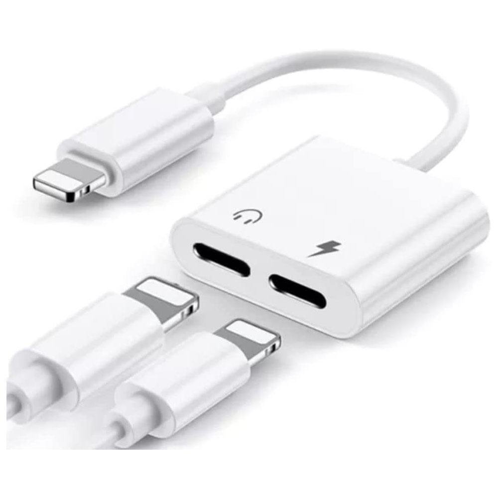 Cabo Adaptador para Iphone, Lightning, Dukie, 2 Em 1, Recarga E Aúdio, Porta Dupla