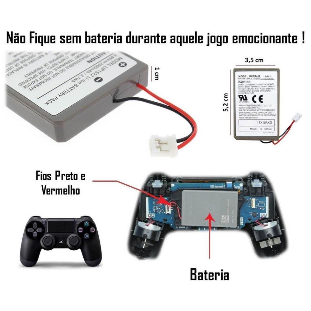 Bateria Power, P/ Controle Playstation 4 (PS4) Dualshock. 2000mAh