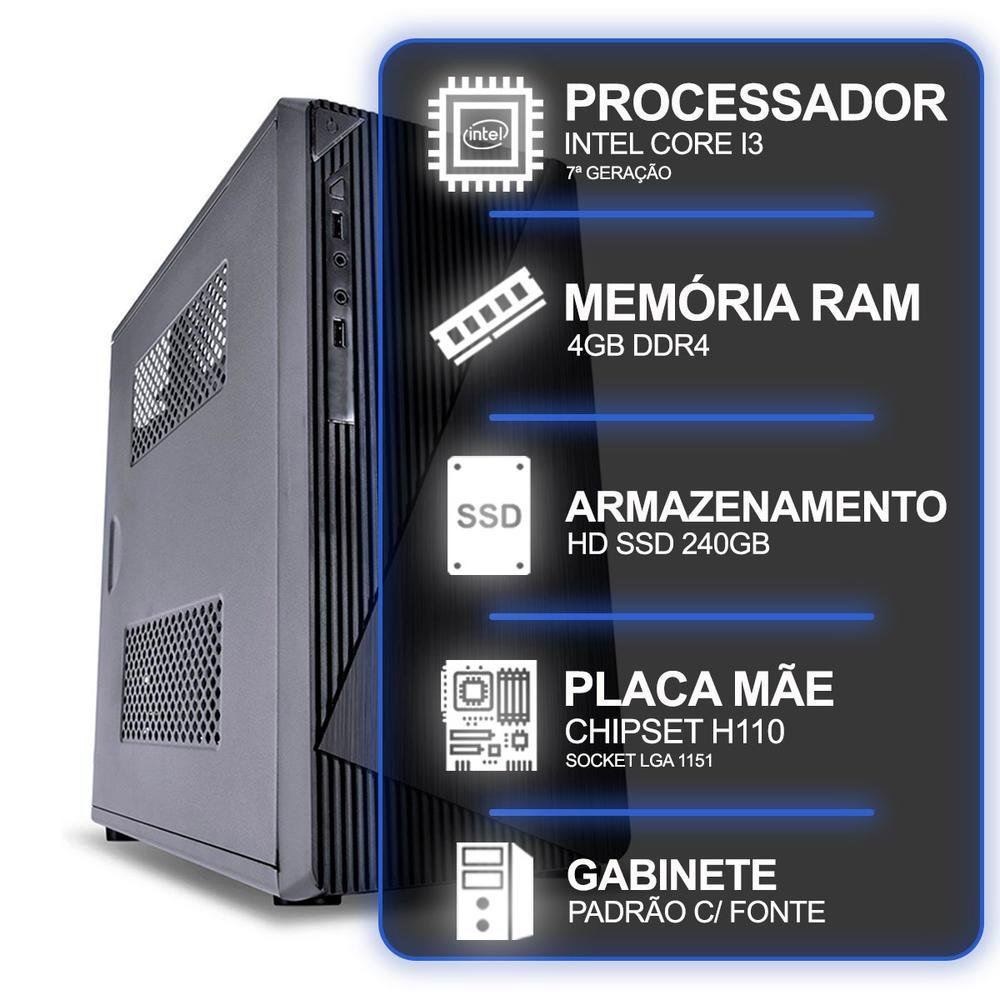 Computador Intel Core I3 7 Geraço 4GB KaBuM