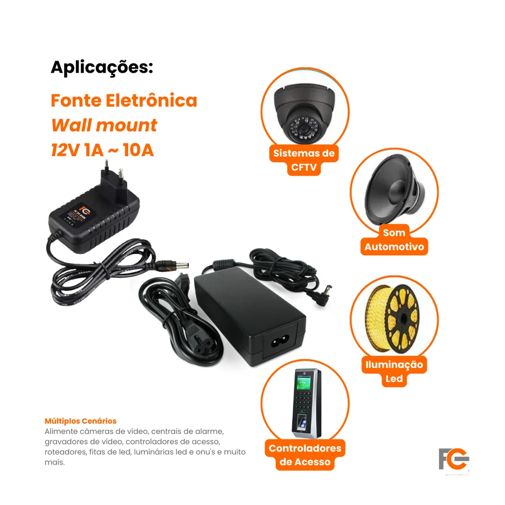 Fonte Fc Fontes Eletronica 12v 3a Biv Multiuso - Fc1203en Fonte Fc Fontes Eletronica 12v 3a Biv Multiuso - Fc1203en