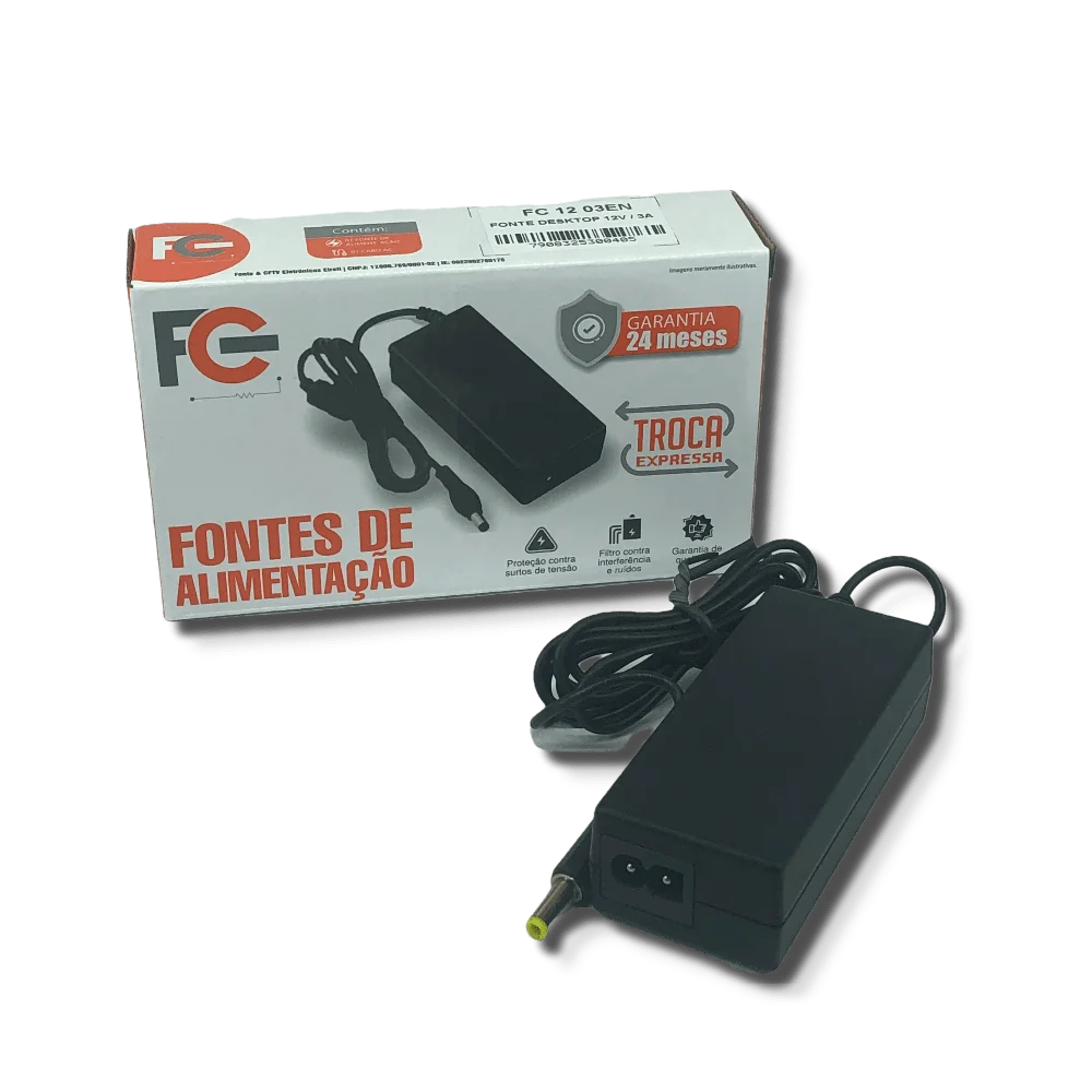 Fonte Fc Fontes Eletronica 12v 3a Biv Multiuso - Fc1203en Fonte Fc Fontes Eletronica 12v 3a Biv Multiuso - Fc1203en