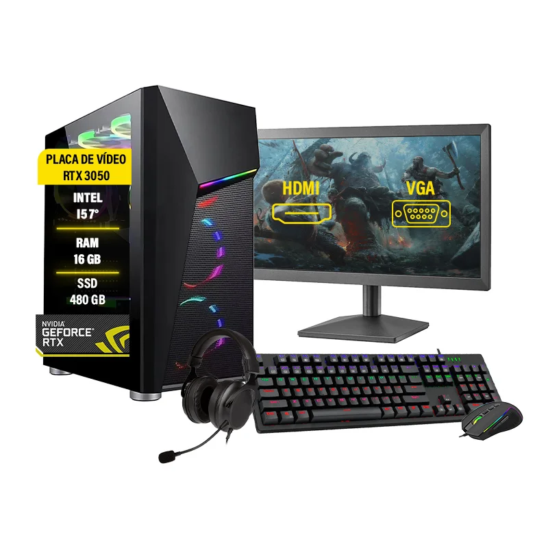 Pc Gamer Completo SSD 480Gb HD 1Tb KaBuM